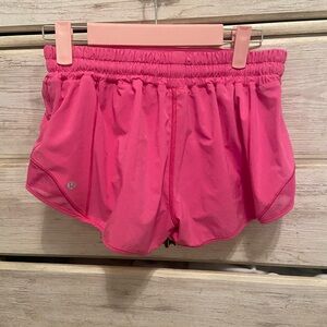 Pink lulu lemon hotty hot shorts. 2.5 inch. Size 8